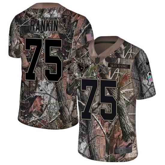 Nike Texans #75 Martinas Rankin Camo Men Stitched NFL Limited Rush Realtree Jersey